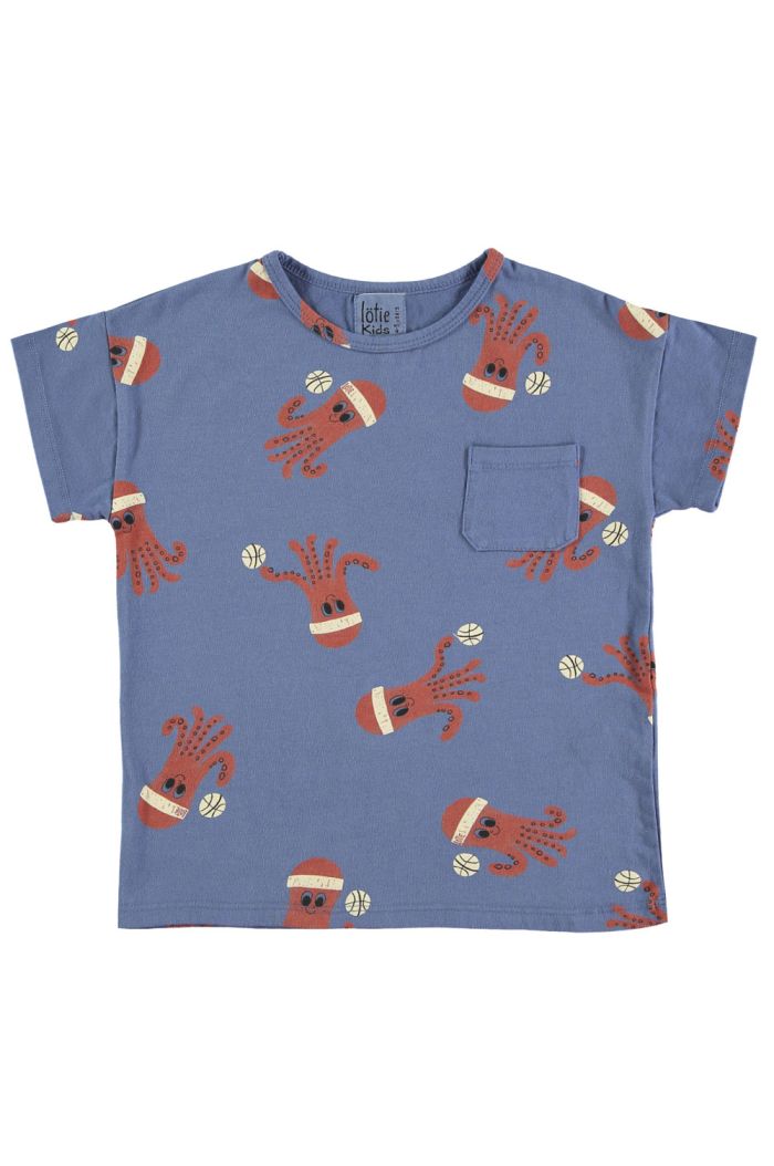 Lotiekids T-shirt Short Sleeve Blue Octopuses_1