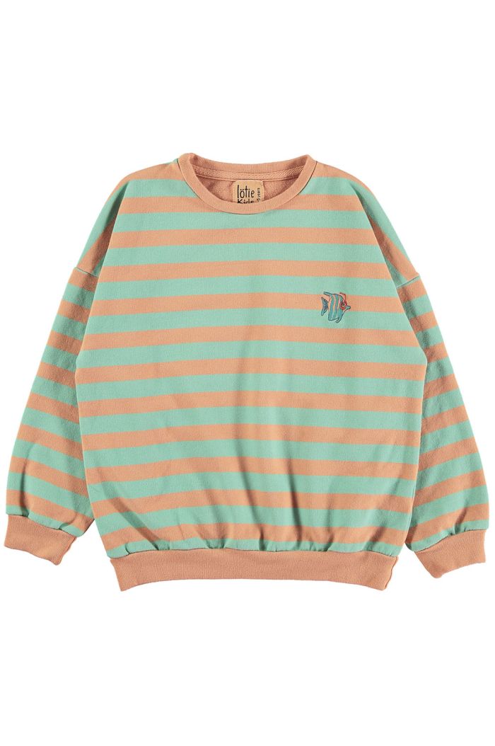Lotiekids Sweatshirt Peach Stripes+Fish_1
