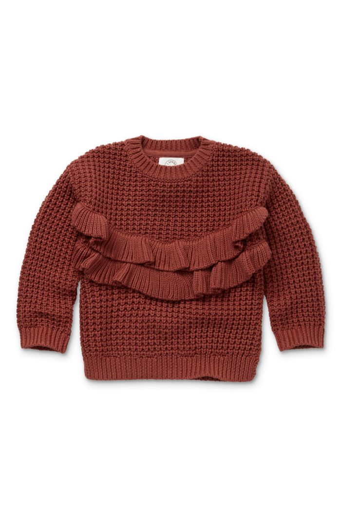 Sproet Sprout Ruffle sweater girls barn red Barn red_1