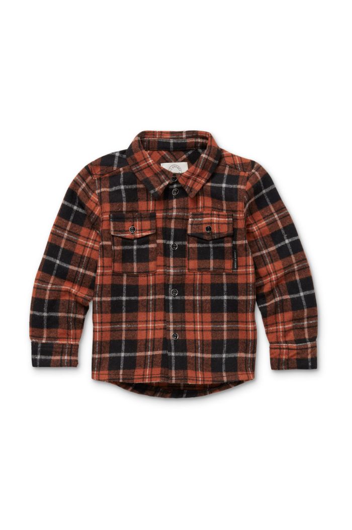 Sproet Sprout Shirt boys flannel check Barn red_1