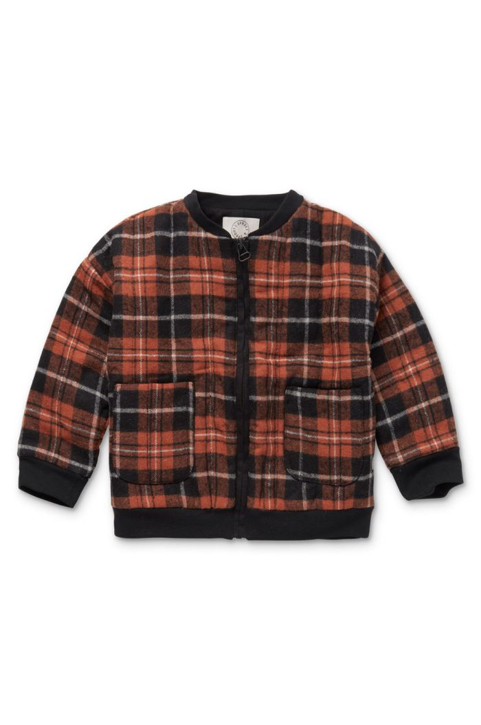 Sproet Sprout Quilted jacket flannel check Barn red_1