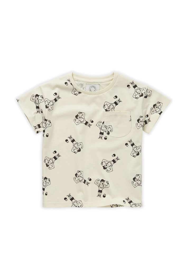 Sproet & Sprout T-shirt pocket Strong man print Pear_1