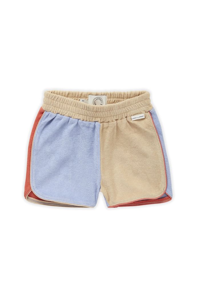 Sproet & Sprout Terry sport short colourblock Biscotti_1