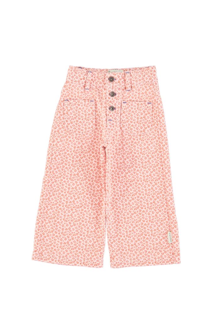 Piupiuchick Flare Trousers Light Pink With Animal Print_1