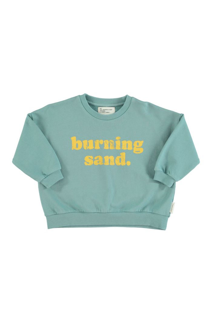 Piupiuchick Sweatshirt Green With "Burning Sand" Print_1