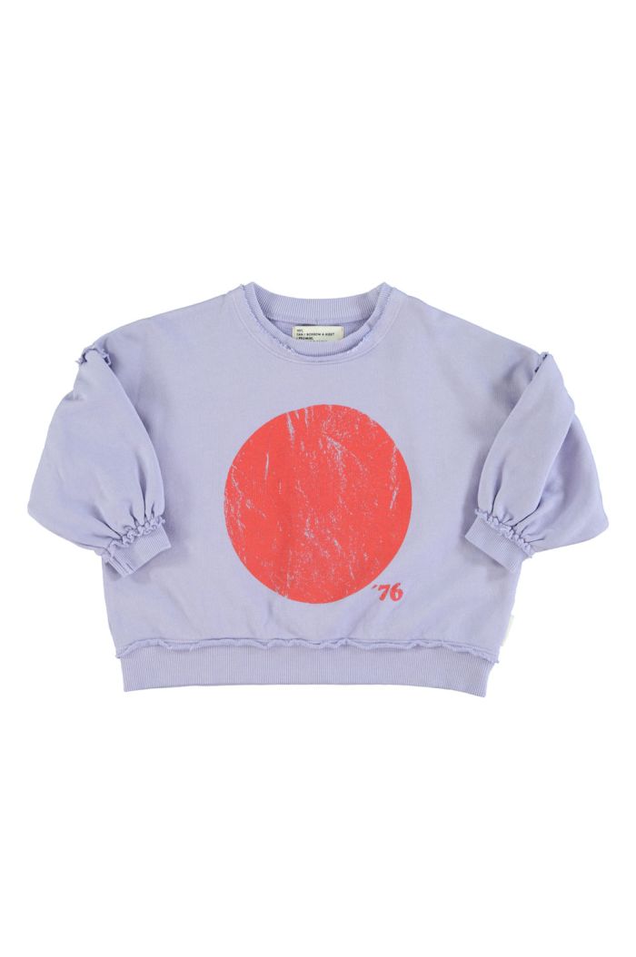 Piupiuchick Sweatshirt With Balloon Sleeves Lavender With Red Circle Print_1