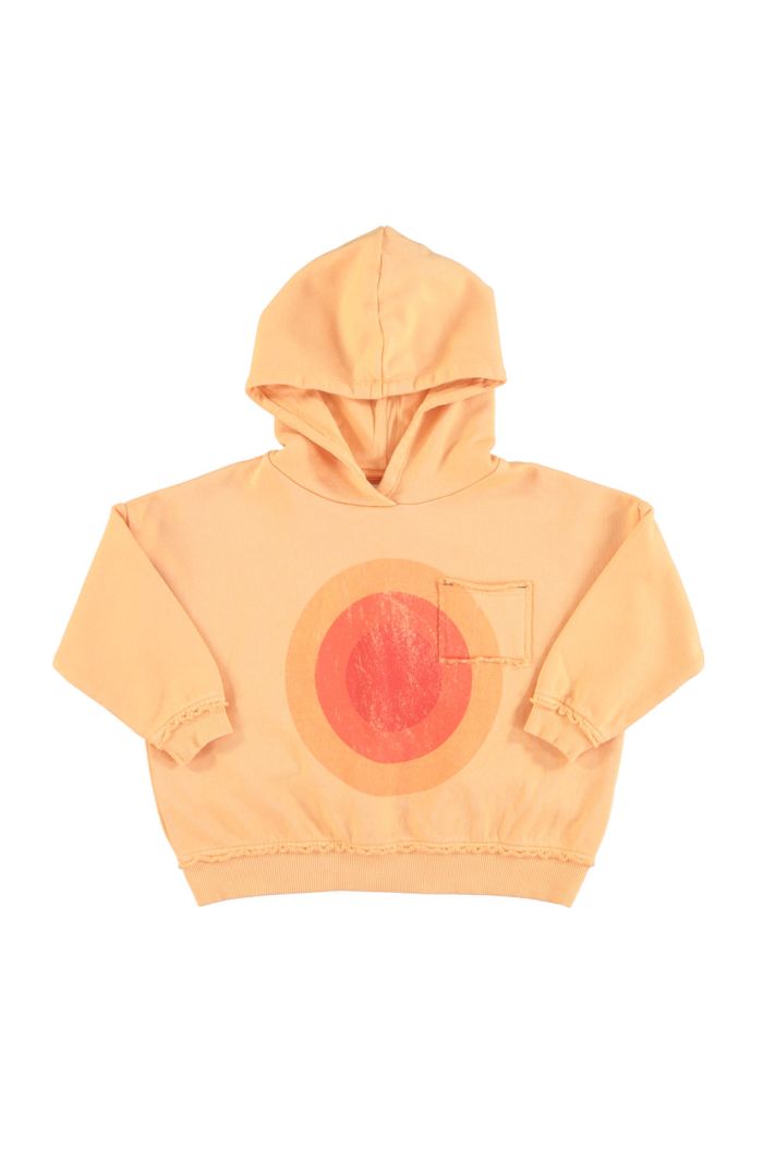 Piupiuchick Hooded Sweatshirt Peach With Multicolor Circles Print_1
