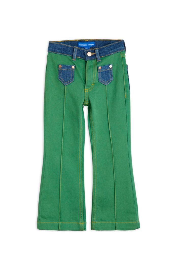 Mini Rodini Flared denim jeans Green