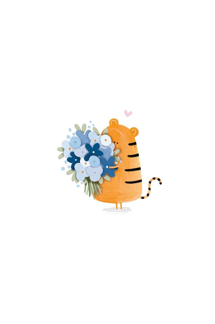 Klein Liefs kaart bloemen tijgertje _1
