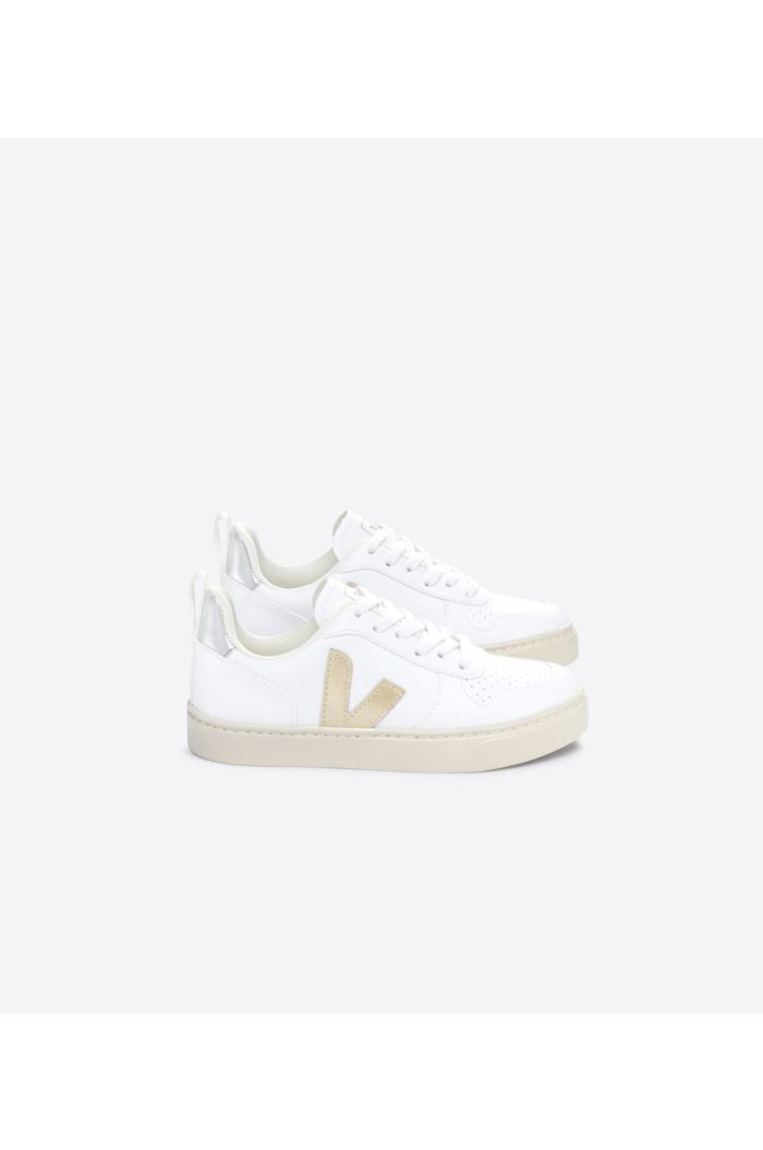 Veja Small V-10 Laces Cwl Sneakers White Platine Silver_1
