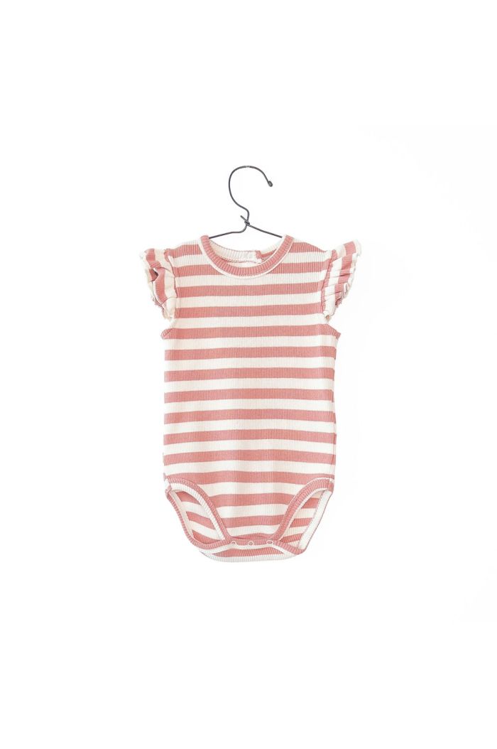 Play Up Striped Rib Body Coral_1