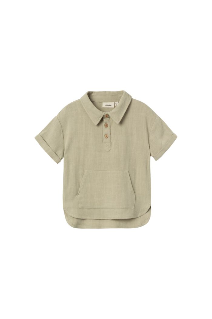 Lil Atelier Nmmdolie Fin Ss Loose Shirt Lil Moss Gray_1