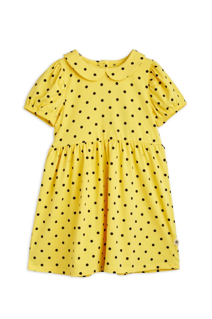 Mini Rodini Polka dot all-over shortsleeve dress Yellow_1