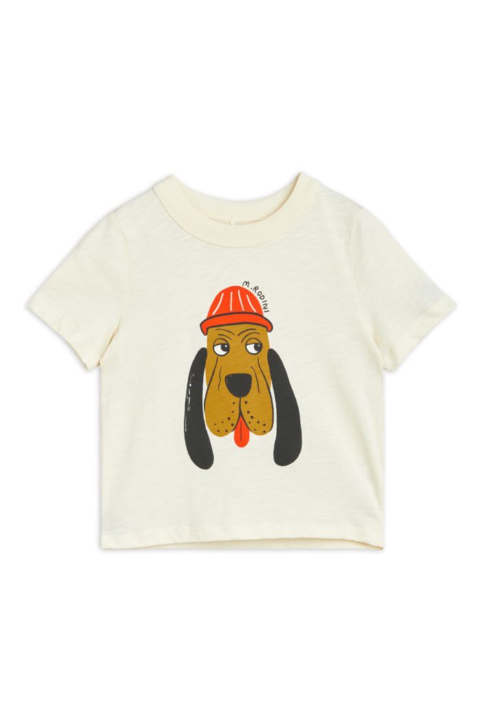Mini Rodini Bloodhound single print T-shirt Offwhite_1