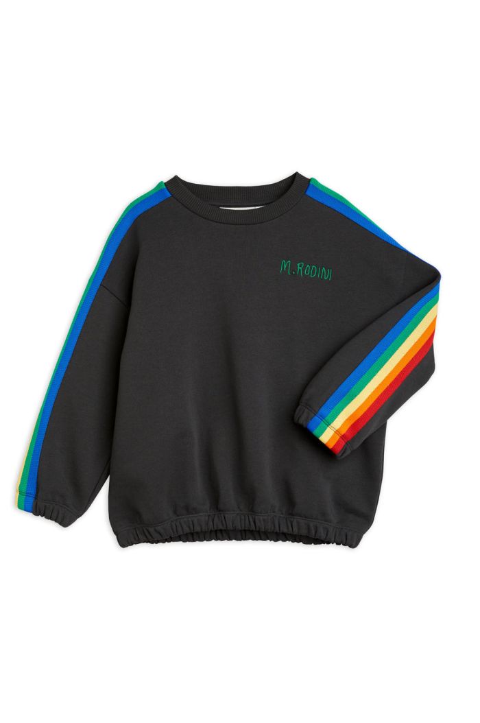 Mini Rodini Rainbow stripe sweatshirt Black_1