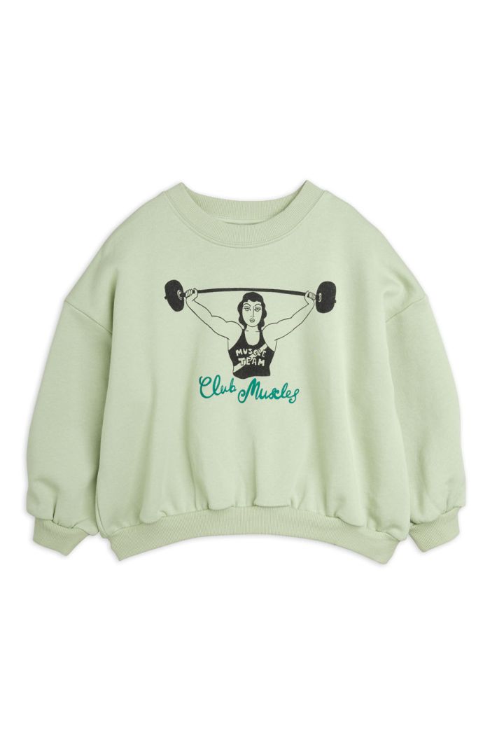Mini Rodini Club muscles single print sweatshirt Green_1