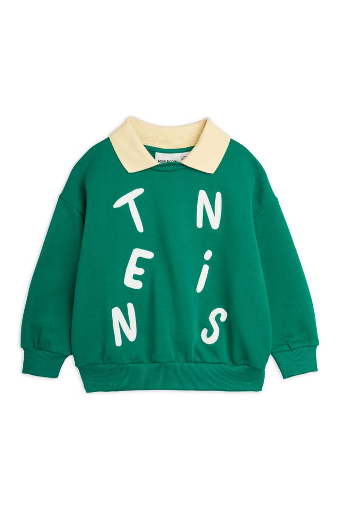 Mini Rodini Tennis application collar sweatshirt Green_1