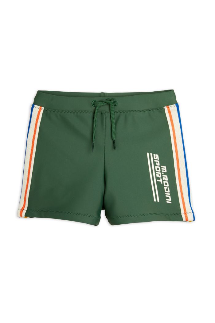 Mini Rodini sport single print swim pants Green_1