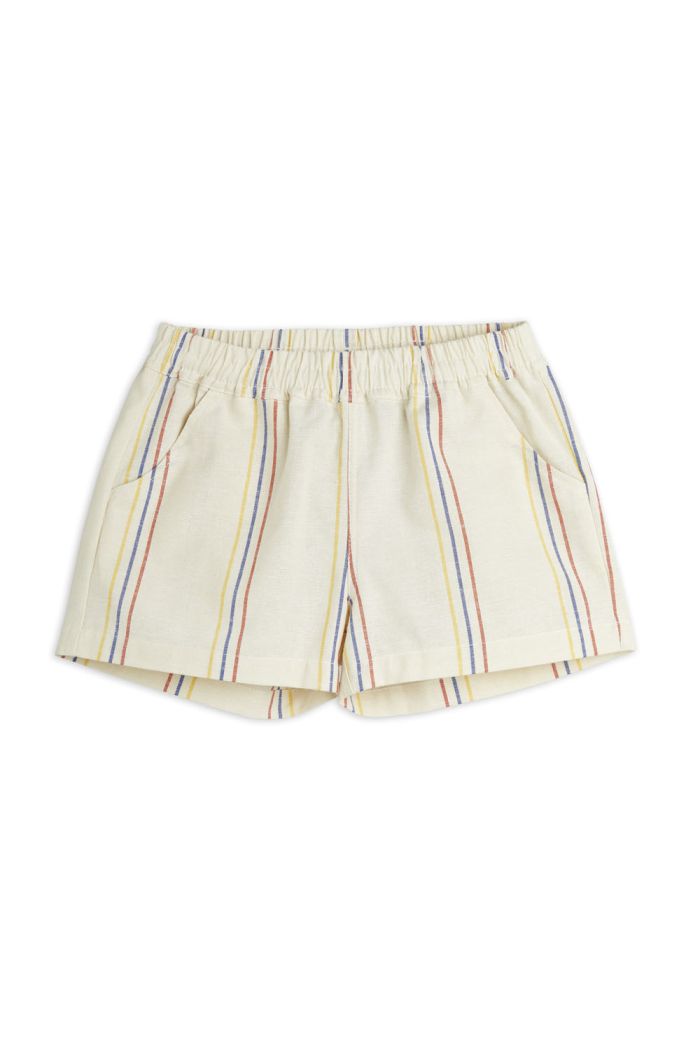 Mini Rodini Stripe y/d woven shorts Offwhite_1