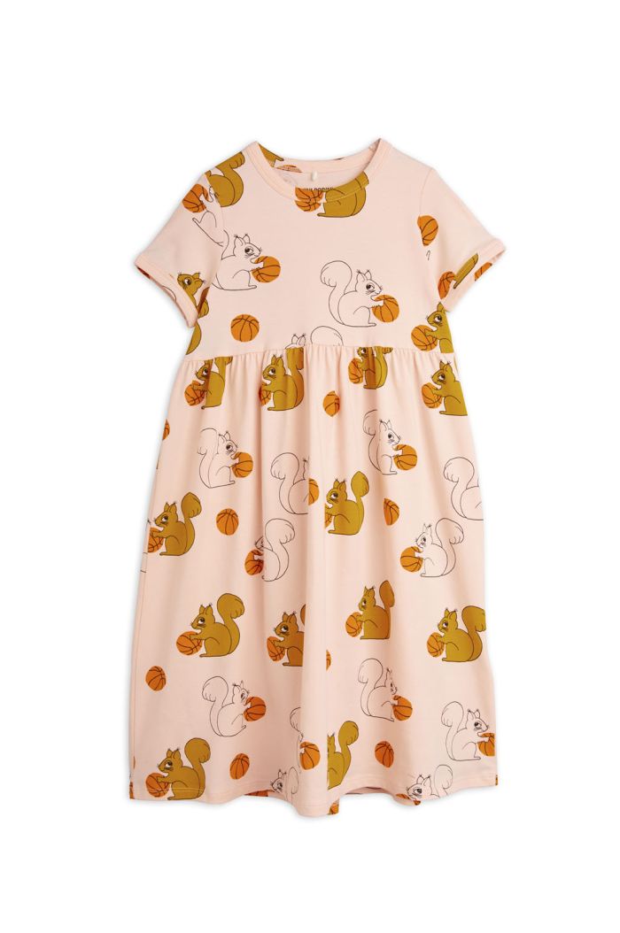Mini Rodini Squirrels all-over shortsleeve dress Pink_1