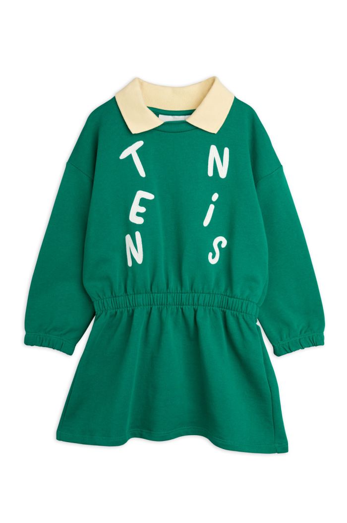 Mini Rodini Tennis application collar sweatdress Green_1