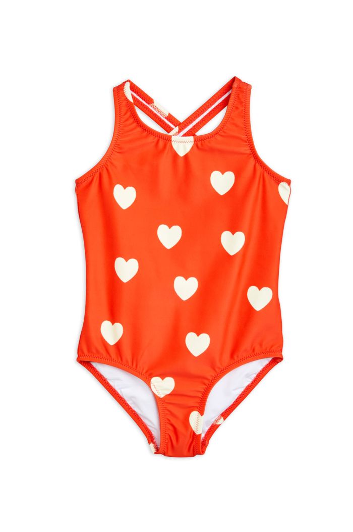 Mini Rodini Hearts all-over print swimsuit Red_1