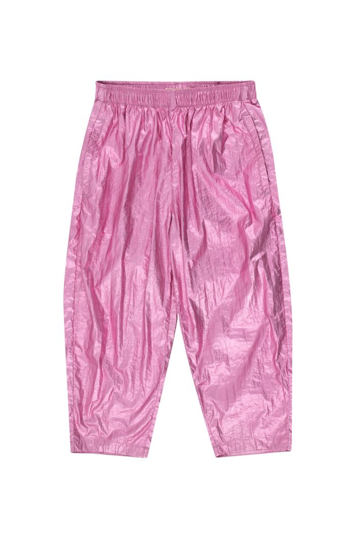 Tinycottons Shiny Barrel Pant Metallic Pink_1