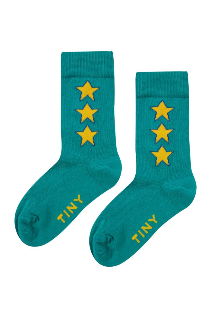 Tinycottons Stars Medium Socks Deep Green_1