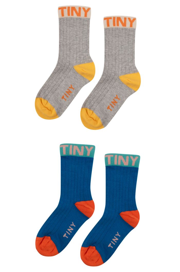 Tinycottons Colorblock Socks Pack Ultramarine/Heather Grey_1