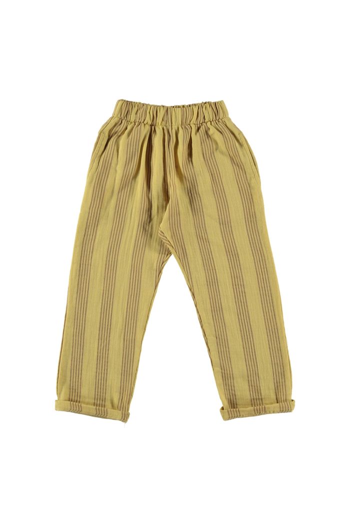 Tocoto Vintage Striped Pyjama Style Pants Yellow_1