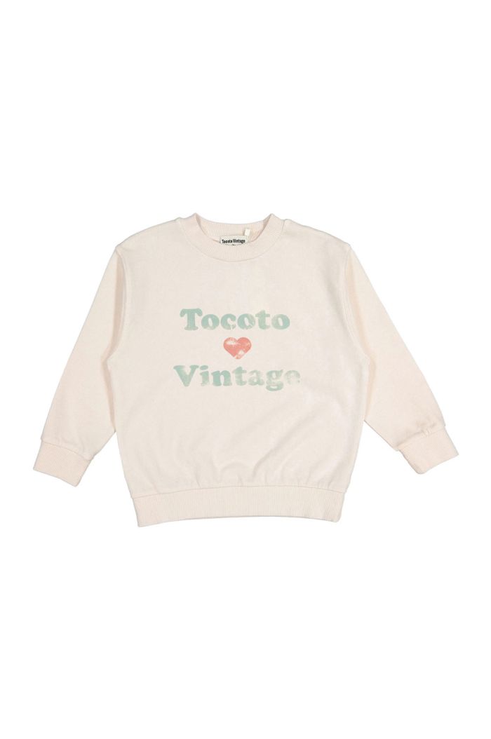Tocoto Vintage Kid Tocoto Love Vintage Sweatshirt Beige
