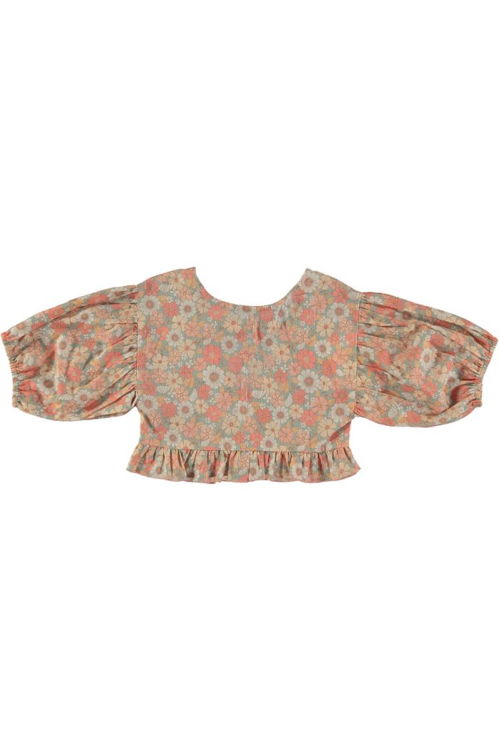 Tocoto Vintage 3/4 Sleeve Blouse With Flower Print Pink_1