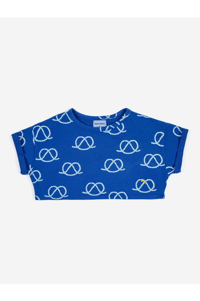 Bobo Choses Sail Rope all over cropped sweatshirt Blue_1