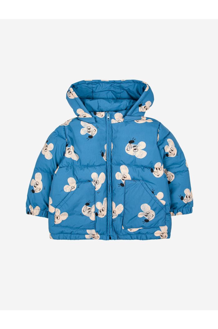 Bobo Choses Mouse all over hooded anorak Blue_1
