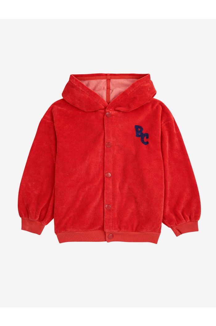 Bobo Choses BC terry buttoned hoodie Red_1