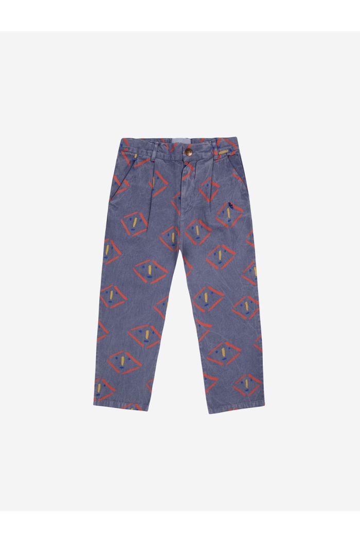 Bobo Choses Masks all over chino pants Prussian Blue_1