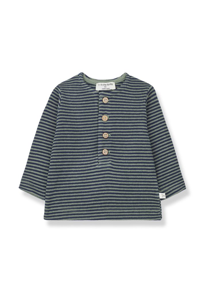 One in the family WILLEM henley t-shirt Alpine-Navy_1
