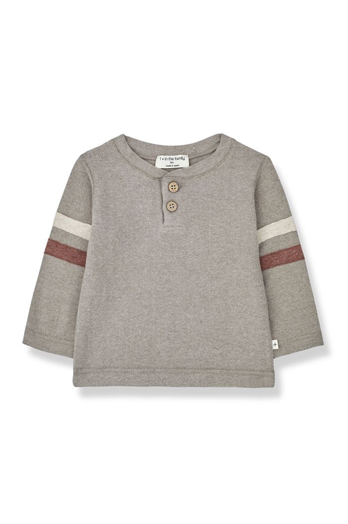 One in the family TOM henley t-shirt Taupe_1