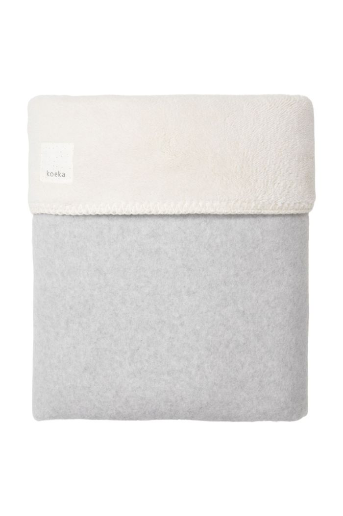 Koeka Cot blanket teddy Denver Soft Grey_1