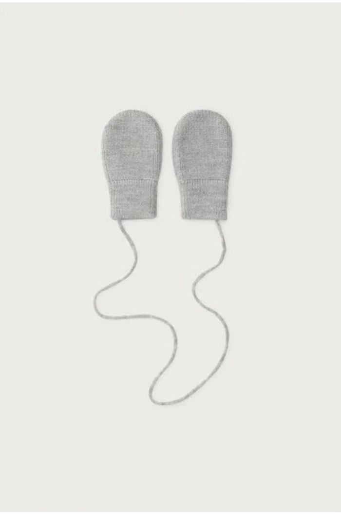 Gray Label Baby Knitted Mittens Grey Melange_1