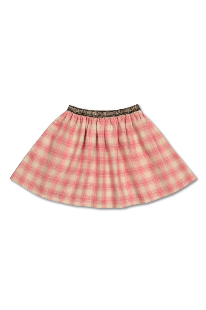 Petit Blush Mini Skirt Check Rosette_1
