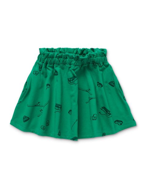 Sproet Sprout Paperbag skirt Ski print Fern green_1