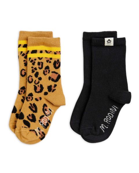 Mini Rodini Basic leopard 2-pack socks Multi
