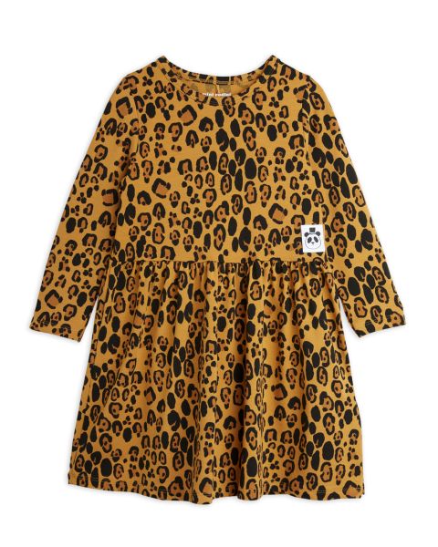 Mini Rodini Basic leopard longsleeve dress TENCEL Beige_1