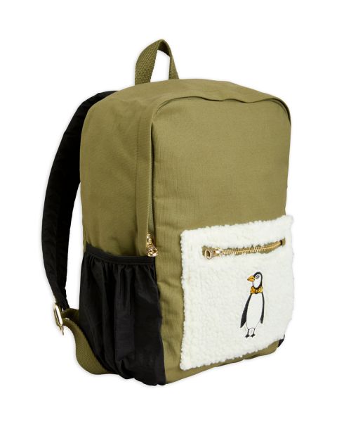 Mini Rodini Penguin emb backpack Green_1