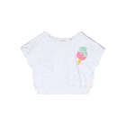 BillieBlush T-Shirt crochet badge Wit
