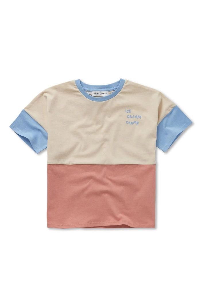 Sproet & Sprout T-shirt colourblock Sesame_1
