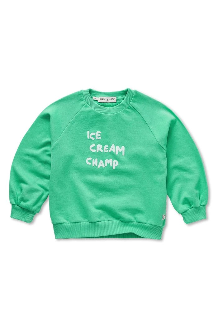 Sproet & Sprout Raglan sweatshirt ice cream champ Jade Green_1