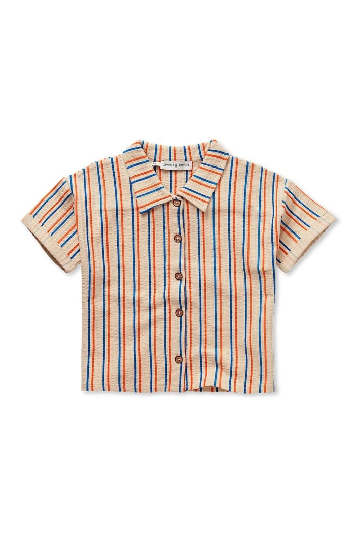 Sproet & Sprout Loose shirt small stripes Sesame_1