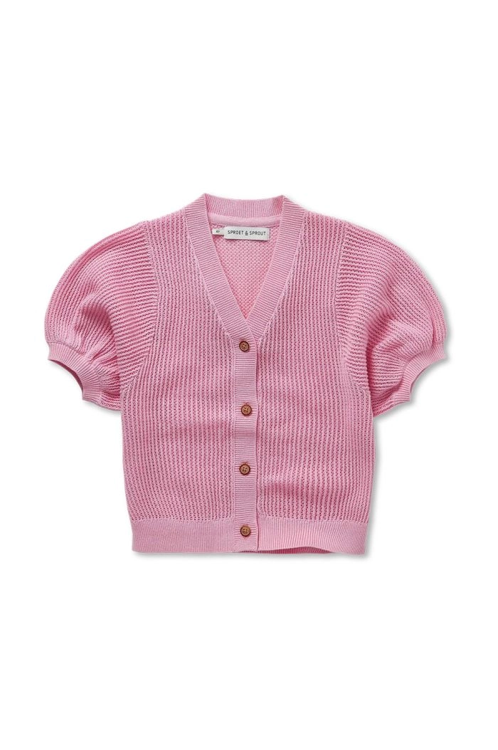 Sproet & Sprout Girls knitted cardigan Podium Pink_1